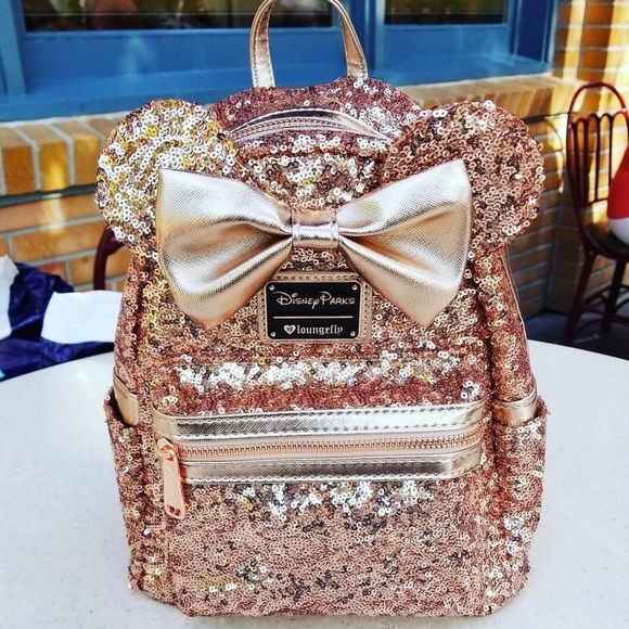 rose gold disney mini backpack
